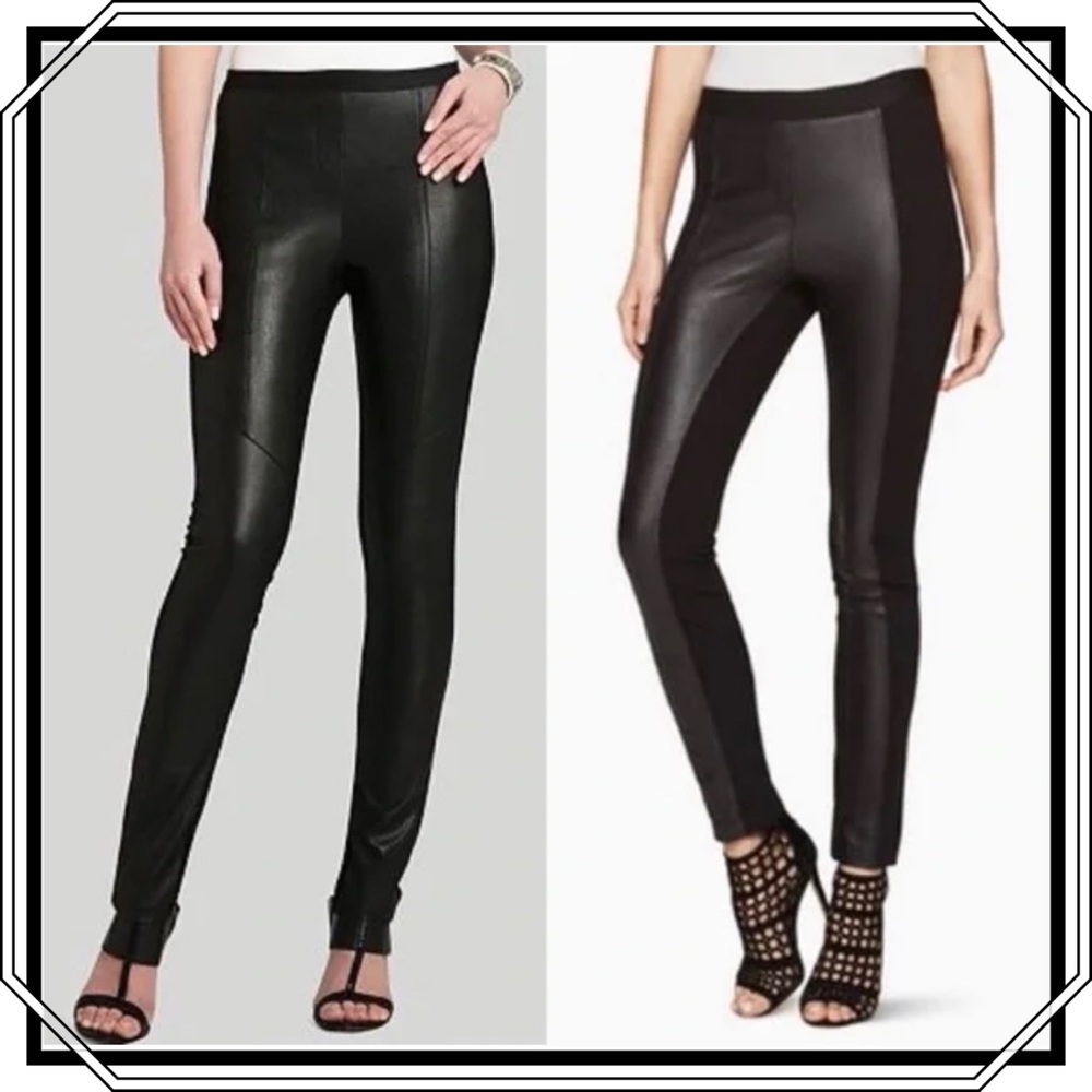 BCBG MaxAzria “Maddex” Leather Front Leggings (NWT)
